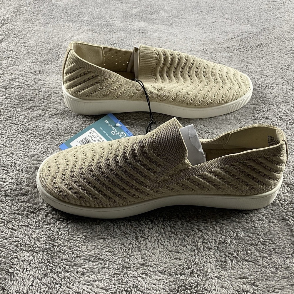 Mountain Sole Knit Slip On Sneaker Womens‎ 9 Medium Beige
